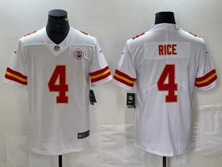 Men's NFL Kansas City Chiefs #4 Rashee Rice White Vapor Limited Nike Stitched Jersey