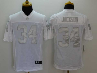 Men's NFL Las Vegas Raiders #34 Bo Jackson Platinum White Stitched Nike Limited Jersey