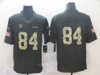 Men's NFL Las Vegas Raiders #84 Antonio Brown Olive Camo Salute To Service USA Flag Stitched Nike Limited Jersey