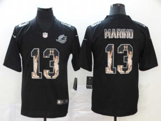 Men's NFL Miami Dolphins #13 Dan Marino Black Statue Of Liberty Stitched Nike Limited Jersey