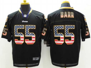 Men's NFL Minnesota Vikings #55 Anthony Barr Black Salute To Service USA Flag Fashion Nike Limited Jersey