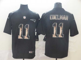 Men's NFL New England Patriots #11 Julian Edelman Black Statue Of Liberty Stitched Nike Limited Jersey