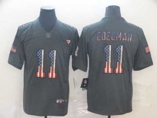 Men's NFL New England Patriots #11 Julian Edelman Graphite Salute To Service USA Flag Fashion Nike Limited Jersey