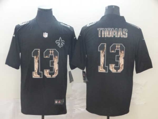 Men's NFL New Orleans Saints #13 Michael Thomas Black Statue Of Liberty Stitched Nike Limited Jersey