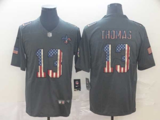 Men's NFL New Orleans Saints #13 Michael Thomas Graphite Salute To Service USA Flag Fashion Nike Limited Jersey