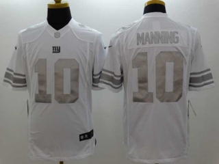 Men's NFL New York Giants #10 Eli Manning Platinum White Limited Nike Stitched Jersey