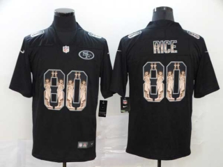 Men's NFL San Francisco 49ers #80 Jerry Rice Black Statue Of Liberty Stitched Nike Limited Jersey