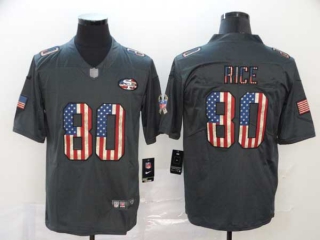 Men's NFL San Francisco 49ers #80 Jerry Rice Graphite Salute To Service USA Flag Fashion Nike Limited Jersey