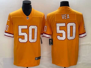 Men's NFL Tampa Bay Buccaneers #50 Vita Vea OrangeLimited Stitched Throwback Jersey