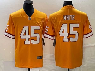 Men's NFL Tampa Bay Buccaneers #45 Devin White Orange Limited Stitched Throwback Jersey