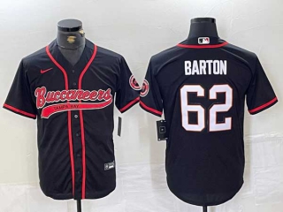 Men's NFL Tampa Bay Buccaneers #62 Graham Barton Black Cool Base Stitched Nike Baseball Jersey