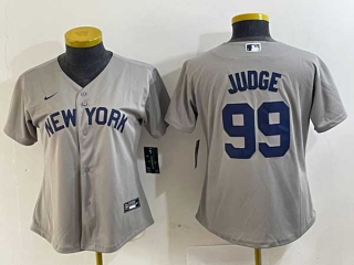 Women's MLB New York Yankees #99 Aaron Judge Grey Field of Dreams Cool Base Stitched Jerseys