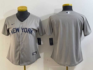 Women's MLB New York Yankees Blank Grey Field of Dreams Cool Base Nike Stitched Jersey