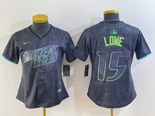 Women's MLB Tampa Bay Rays #15 Josh Lowe Charcoal 2024 City Connect Limited Cool Base Jersey