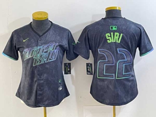 Women's MLB Tampa Bay Rays #22 Jose Siri Charcoal 2024 City Connect Limited Nike Stitched Jersey