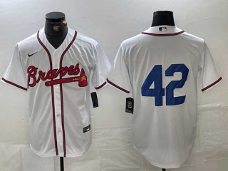 Men's MLB Atlanta Braves #42 Jackie Robinson White Cool Base Nike Stitched Baseball Jersey