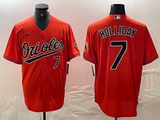 Men's MLB Baltimore Orioles #7 Jackson Holliday Orange Limited Cool Base Nike Stitched Jersey