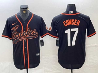 Men's MLB Baltimore Orioles #17 Colton Cowser Black Cool Base Nike Stitched Jersey