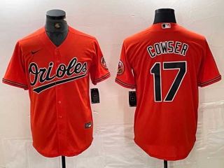 Men's MLB Baltimore Orioles #17 Colton Cowser Orange Limited Cool Base Nike Stitched Jersey