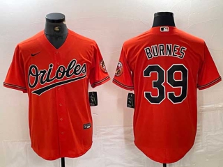 Men's MLB Baltimore Orioles #39 Corbin Burnes Orange Limited Cool Base Nike Stitched Jersey