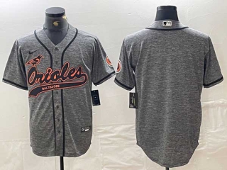 Men's MLB Baltimore Orioles Blank Grey Gridiron Cool Base Stitched Nike Baseball Jersey