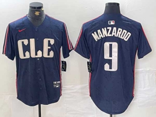 Men's MLB Cleveland Guardians #9 Kyle Manzardo Navy 2024 City Connect Nike Limited Stitched Jersey