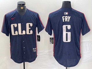 Men's MLB Cleveland Guardians #6 David Fry Navy 2024 City Connect Nike Limited Stitched Jersey