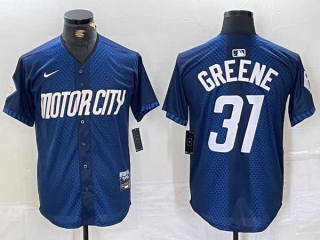 Men's MLB Detroit Tigers #31 Riley Greene 2024 Navy City Connect Cool Base Limited Nike Stitched Jersey