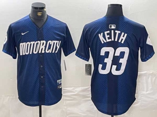 Men's MLB Detroit Tigers #33 Colt Keith 2024 Navy City Connect Cool Base Limited Nike Stitched Jersey