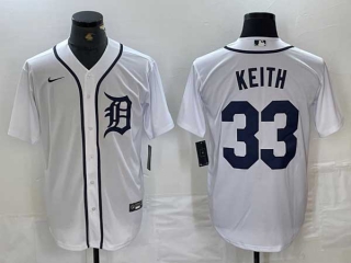 Men's MLB Detroit Tigers #33 Colt Keith White Cool Base Nike Stitched Baseball Jersey