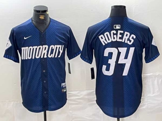 Men's MLB Detroit Tigers #34 Jake Rogers 2024 Navy City Connect Cool Base Limited Nike Stitched Jersey