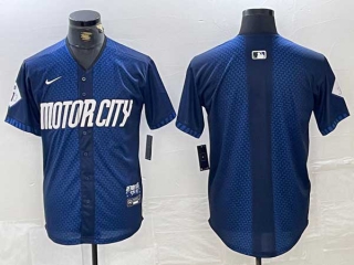 Men's MLB Detroit Tigers Blank 2024 Navy City Connect Cool Base Limited Nike Stitched Jersey