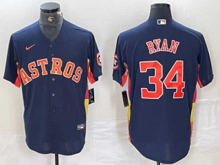 Men's MLB Houston Astros #34 Nolan Ryan Navy Blue Stitched Cool Base Nike Jersey