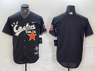 Men's MLB Houston Astros Blank Black Cactus Jack Vapor Premier Stitched Nike Baseball Jersey