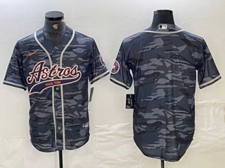 Men's MLB Houston Astros Blank Gray Camo Cool Base Nike Stitched Jersey