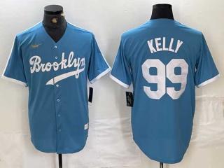 Men's MLB Los Angeles Dodgers #99 Joe Kelly Light Blue Cooperstown Collection Cool Base Jersey