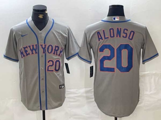 Men's MLB New York Mets #20 Pete Alonso Grey Stitched Cool Base Nike Baseball Jersey