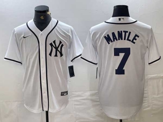 Men's MLB New York Yankees #7 Mickey Mantle White Fashion Cool Base Stitched Nike Baseball Jersey