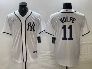 Men's MLB New York Yankees #11 Anthony Volpe White Fashion Cool Base Stitched Nike Baseball Jersey