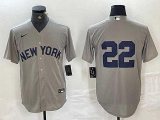 Men's MLB New York Yankees #22 Juan Soto Grey Field of Dreams Cool Base Stitched Baseball Jersey