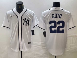 Men's MLB New York Yankees #22 Juan Soto White Fashion Cool Base Stitched Nike Baseball Jersey