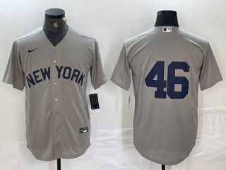 Men's MLB New York Yankees #46 Andy Pettitte Grey Field of Dreams Cool Base Stitched Baseball Jersey