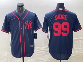 Men's MLB New York Yankees #99 Aaron Judge Navy Red Fashion Cool Base Limited Nike Stitched Jersey