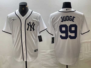 Men's MLB New York Yankees #99 Aaron Judge White Fashion Cool Base Stitched Nike Baseball Jersey