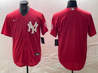 Men's MLB New York Yankees Blank Red Fashion Cool Base Stitched Nike Baseball Jersey