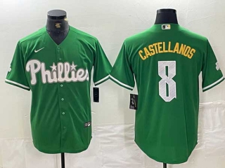 Men's MLB Philadelphia Phillies #8 Nick Castellanos Green 2024 City Connect Limited Stitched Jersey