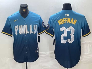 Men's MLB Philadelphia Phillies #23 Jeff Hoffman Blue 2024 City Connect Limited Stitched Jersey