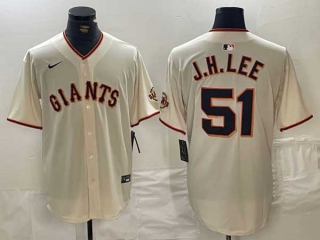 Men's MLB San Francisco Giants #51 Jung Hoo Lee Cream 2024 Home Limited Stitched Baseball Jersey