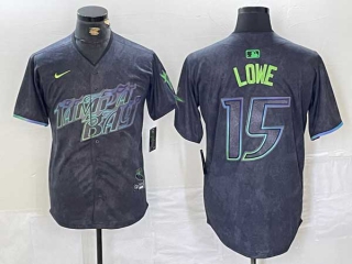 Men's MLB Tampa Bay Rays #15 Josh Lowe Charcoal 2024 City Connect Nike Limited Cool Base Jersey