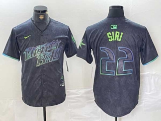 Men's MLB Tampa Bay Rays #22 Jose Siri Charcoal 2024 City Connect Nike Limited Cool Base Jersey